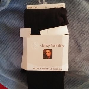 Daisy Fuentes Fleece Lined Leggings L/XL (ONE Pair)